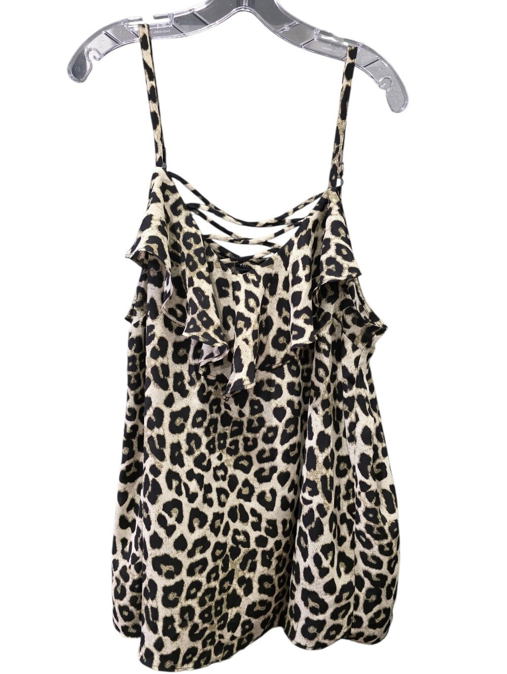 torrid Leopard-Print Ruffle Spaghetti Strap Cami Size 1